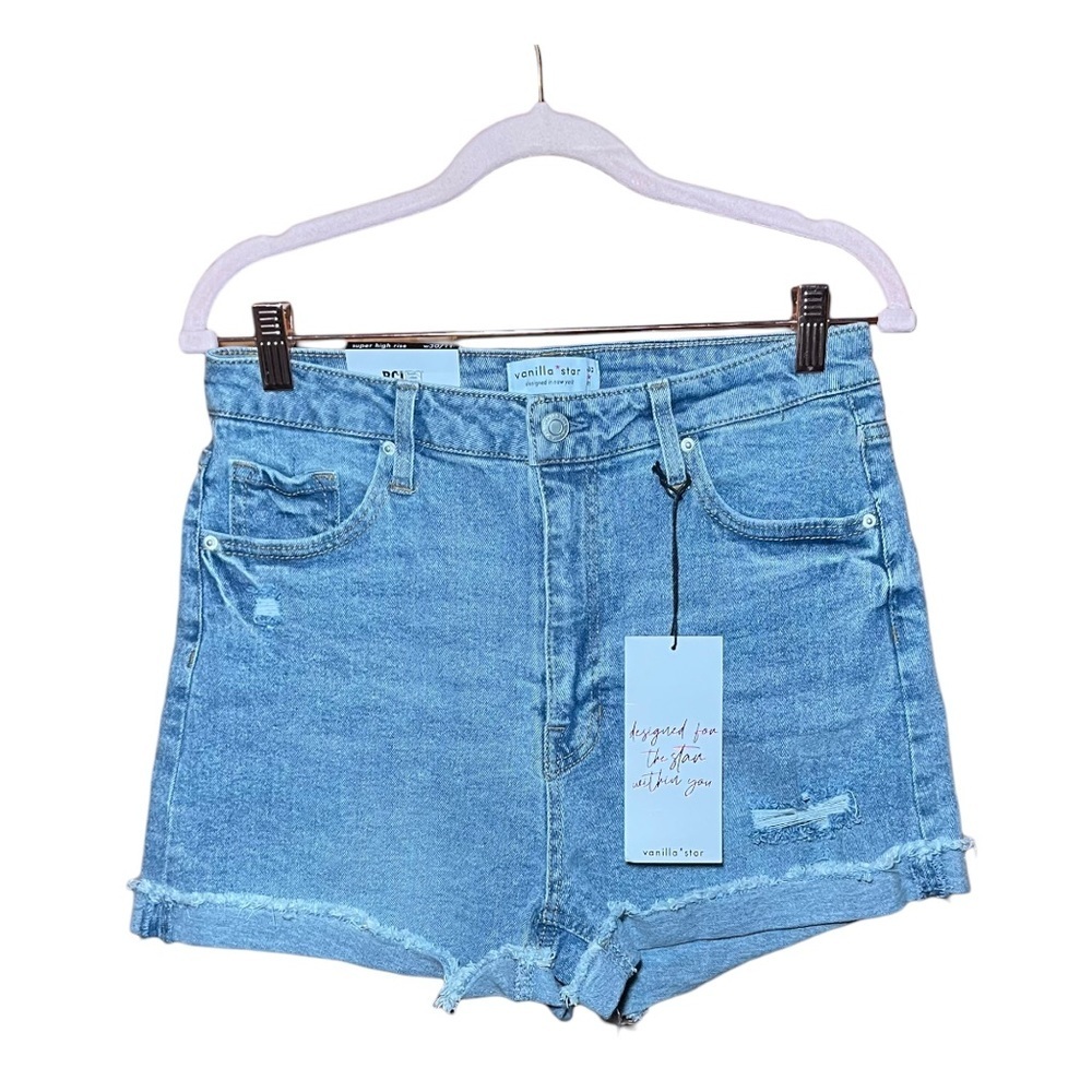 VANILLA STAR Super High Rise Real Cheeky Denim Short 11/30 NWT